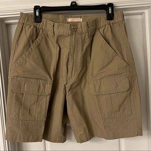 Mens khaki cargo shorts size 34